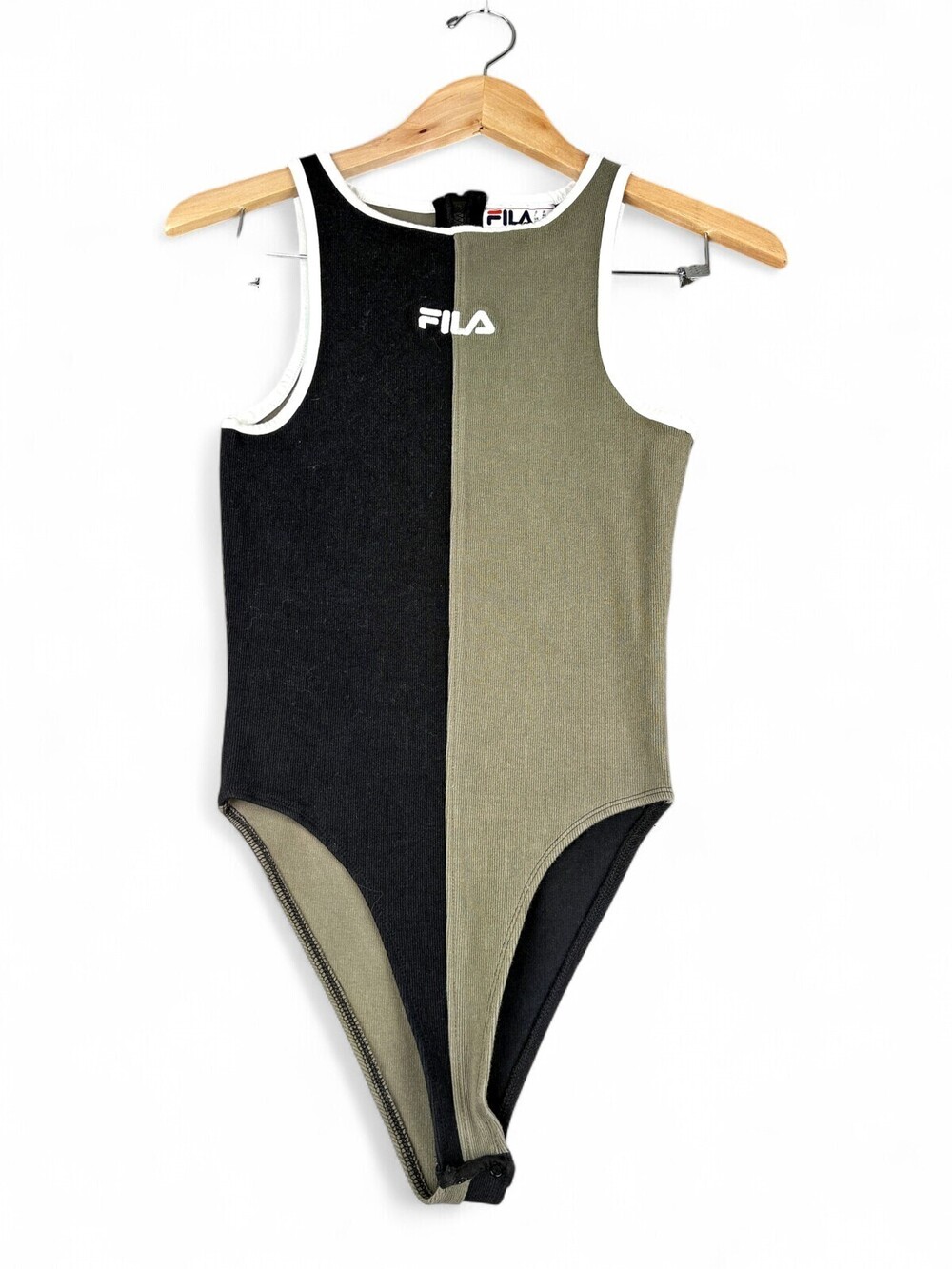 Fila Colorblock Ribbed Tank Bodysuit Sz M